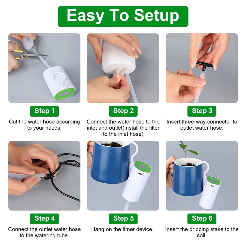 Automatic Drip Irrigation Kit, Houseplants DIY Micro Self Watering System 60 day