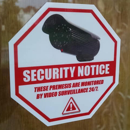 4x Security Camera Surveillance Sticker CCTV System Video Warning Decal Notice