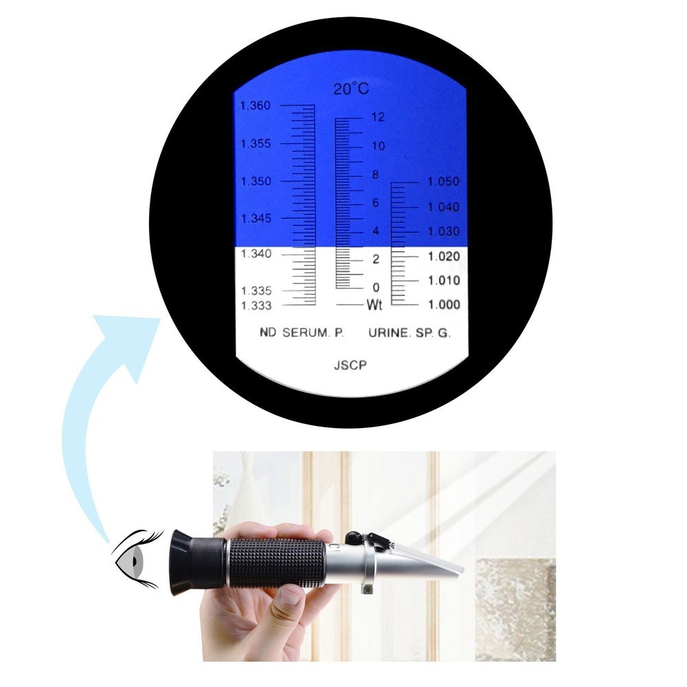 Handheld Optical Refractometer ATC Urine Hydrometer Serum Protein Tester