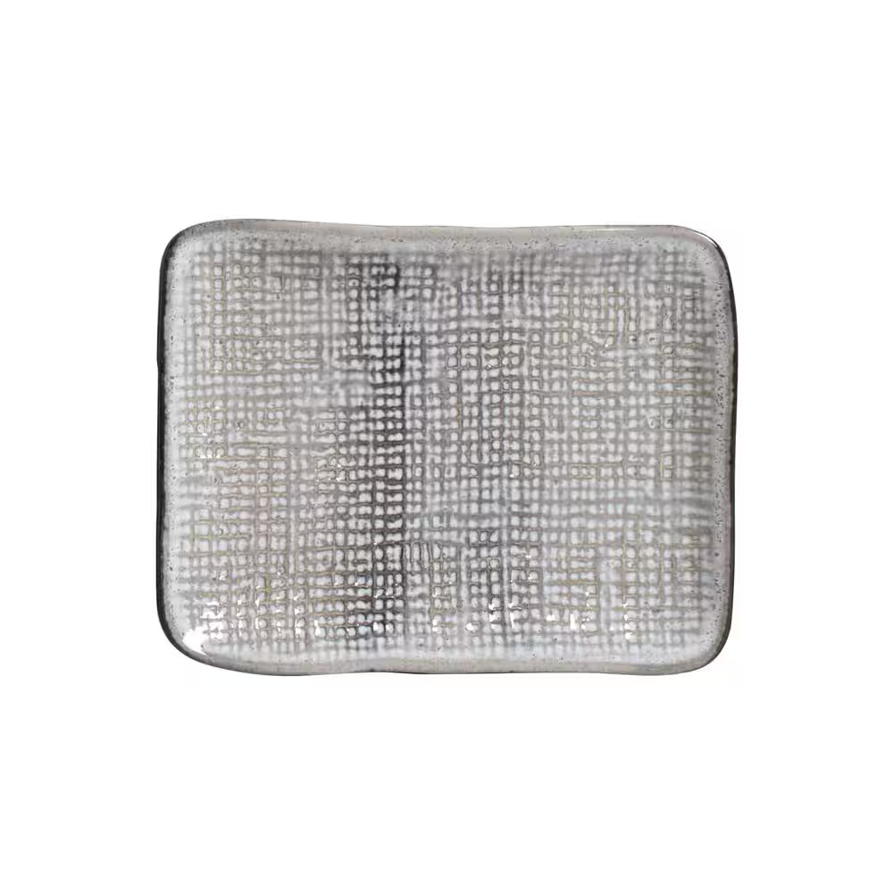 7.08 In. Dust Gray Stoneware Rectangular Platter Juta (Set of 4)