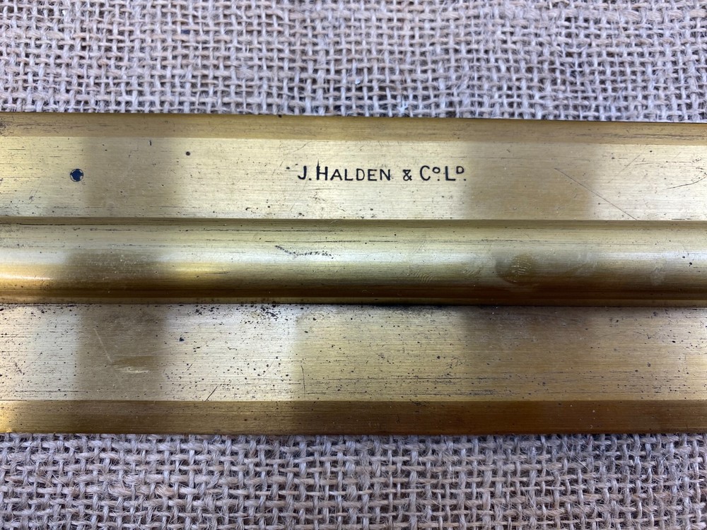 ANTIQUE BRASS J. HALDEN & CO NAUTICAL MARINE NAVIGATION PARALLEL ROLLING RULER