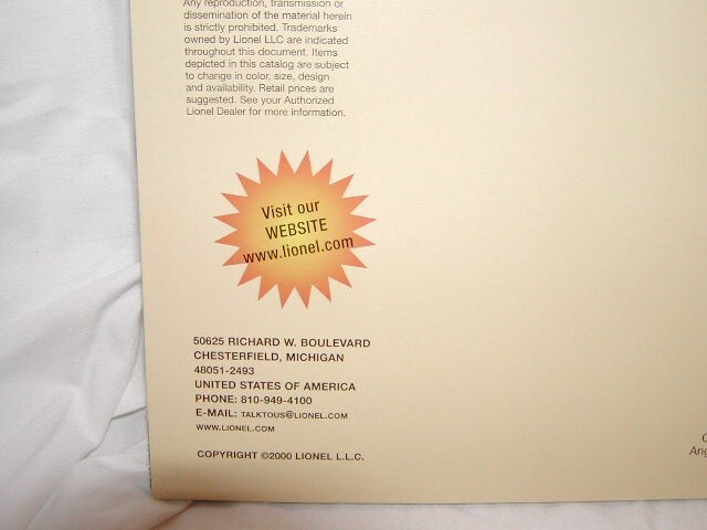 Lionel 2000 Volume 2 Train Catalog 84 page Complete Excellent Condition