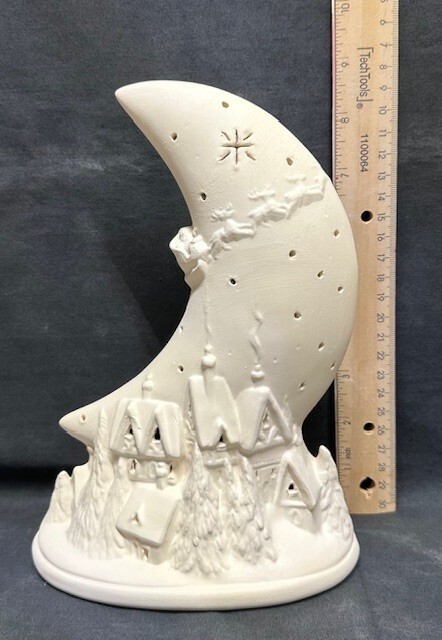 *Ready to Paint Ceramic Gare Santas Midnight Ride Light*