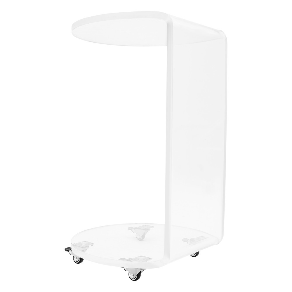 Acrylic Nightstand Side Table, Mobile Side Table, 2-tier Display End Table