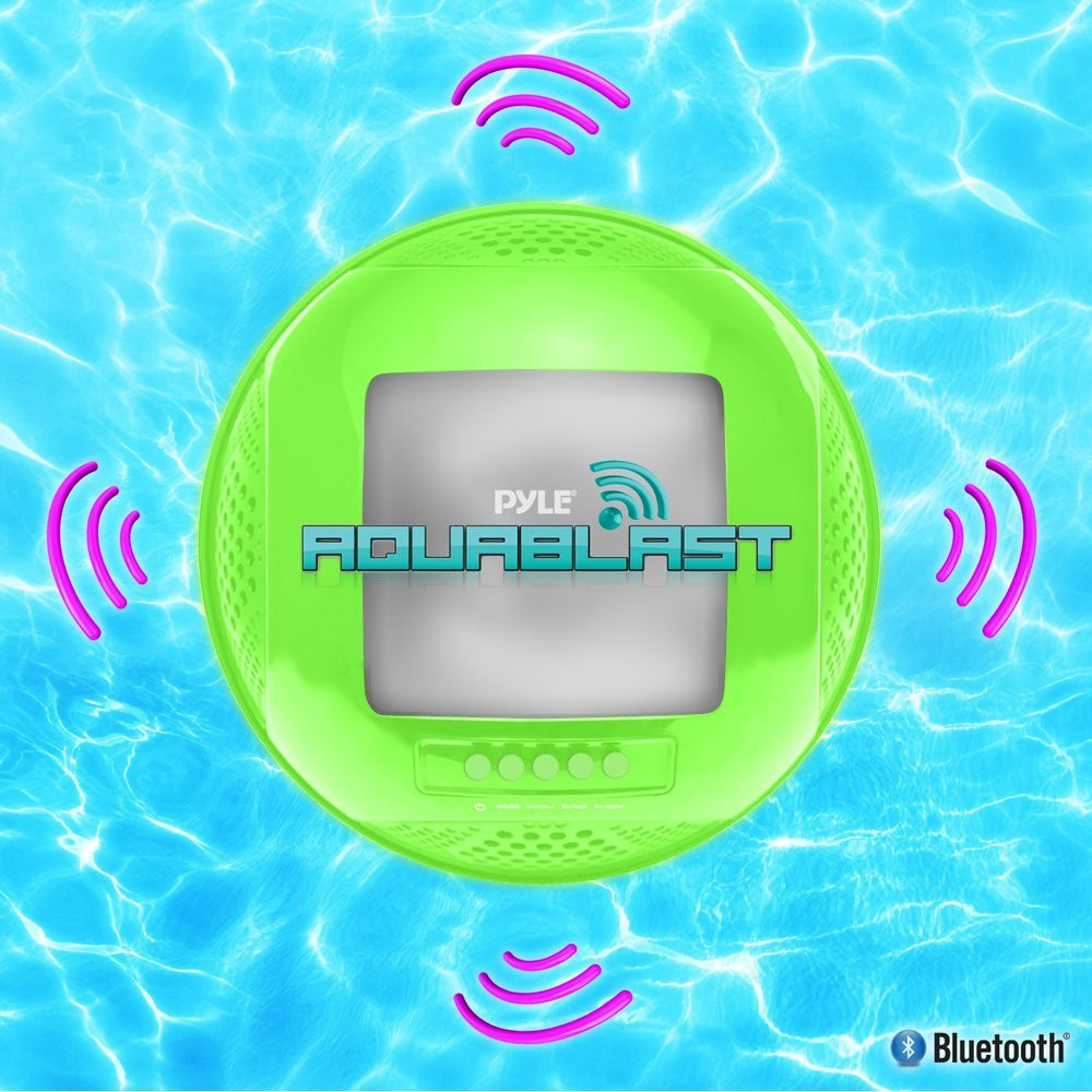 Pyle PWR90DBL Aqua Blast Waterproof Bluetooth Floating Pool Speaker System...