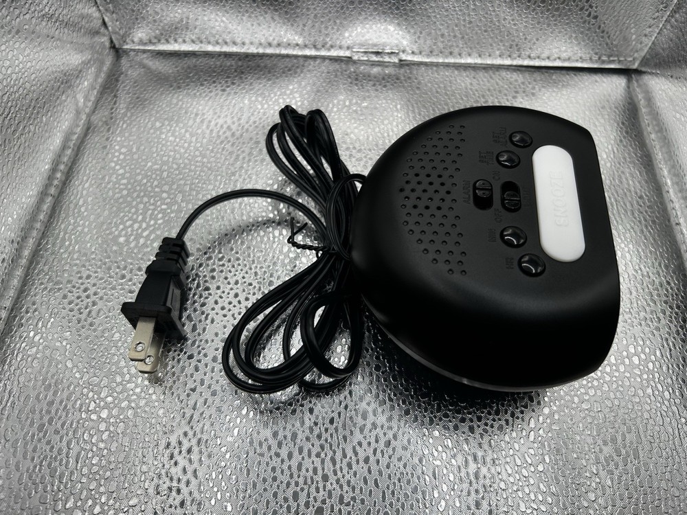 Amazon Basics Small Digital Alarm Clock With LED Display Nightlight Black