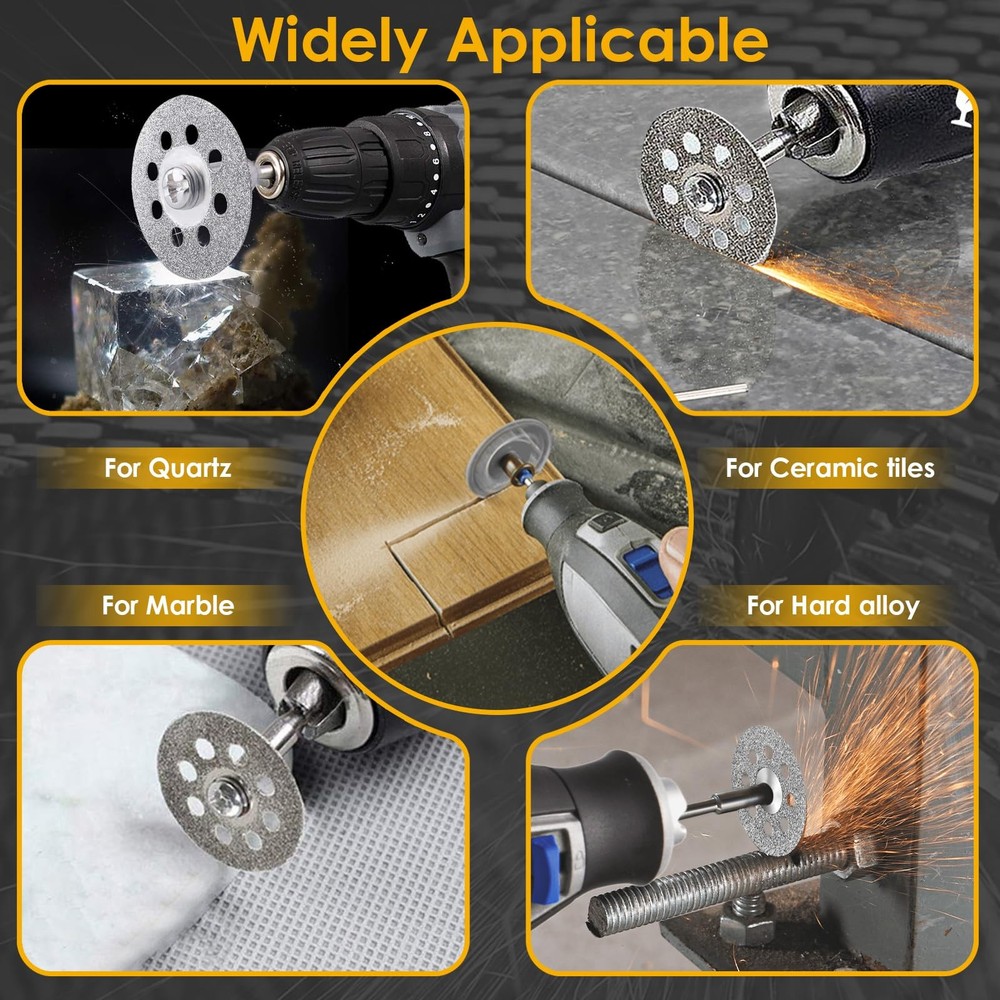 30Pcs 545 Diamond Cutting Wheel Rotary Tool Discs with 6Pcs Silver