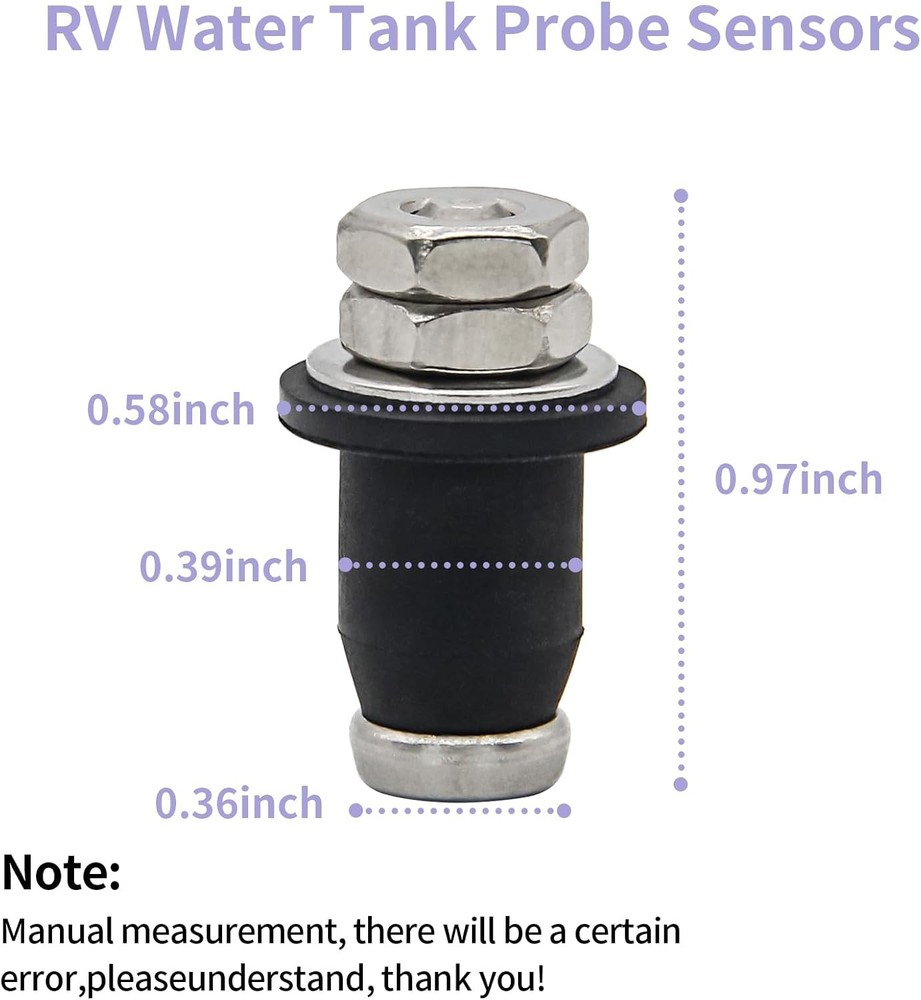 RV Water Tank Probe Sensors, Water Level Screw-in Sensors Tank Sensors Fresh Wat