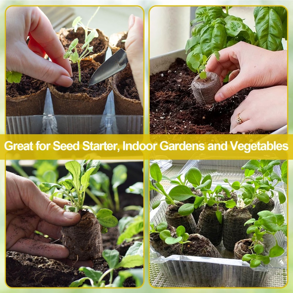 100 Pcs 36mm Seed Starter Peat Pellets for Seedlings- Compressed Seed Starter...