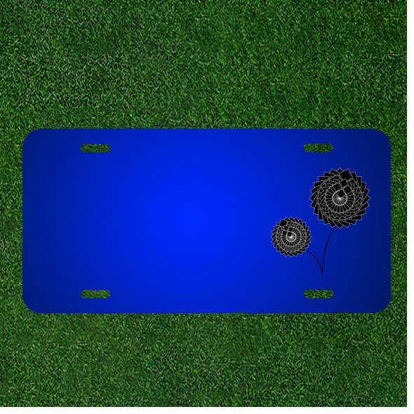 Custom Personalized License Plate With Add Names To Flowers Black