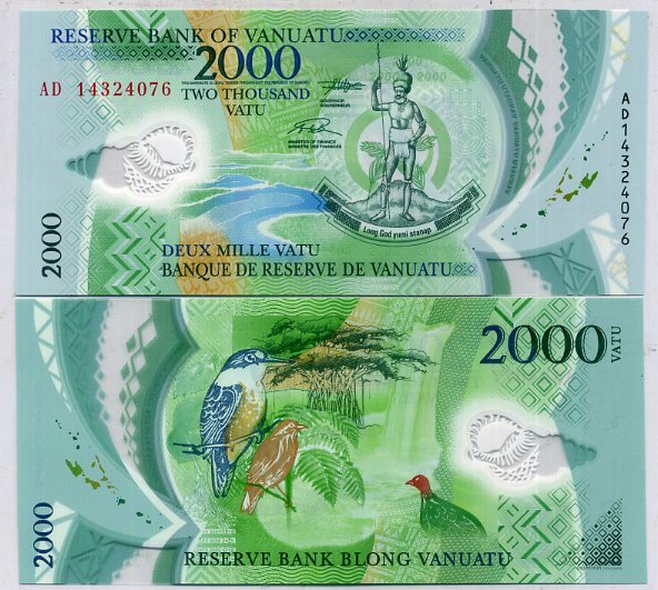 Vanuatu 2000 Vatu 2014 P 14 Polymer UNC