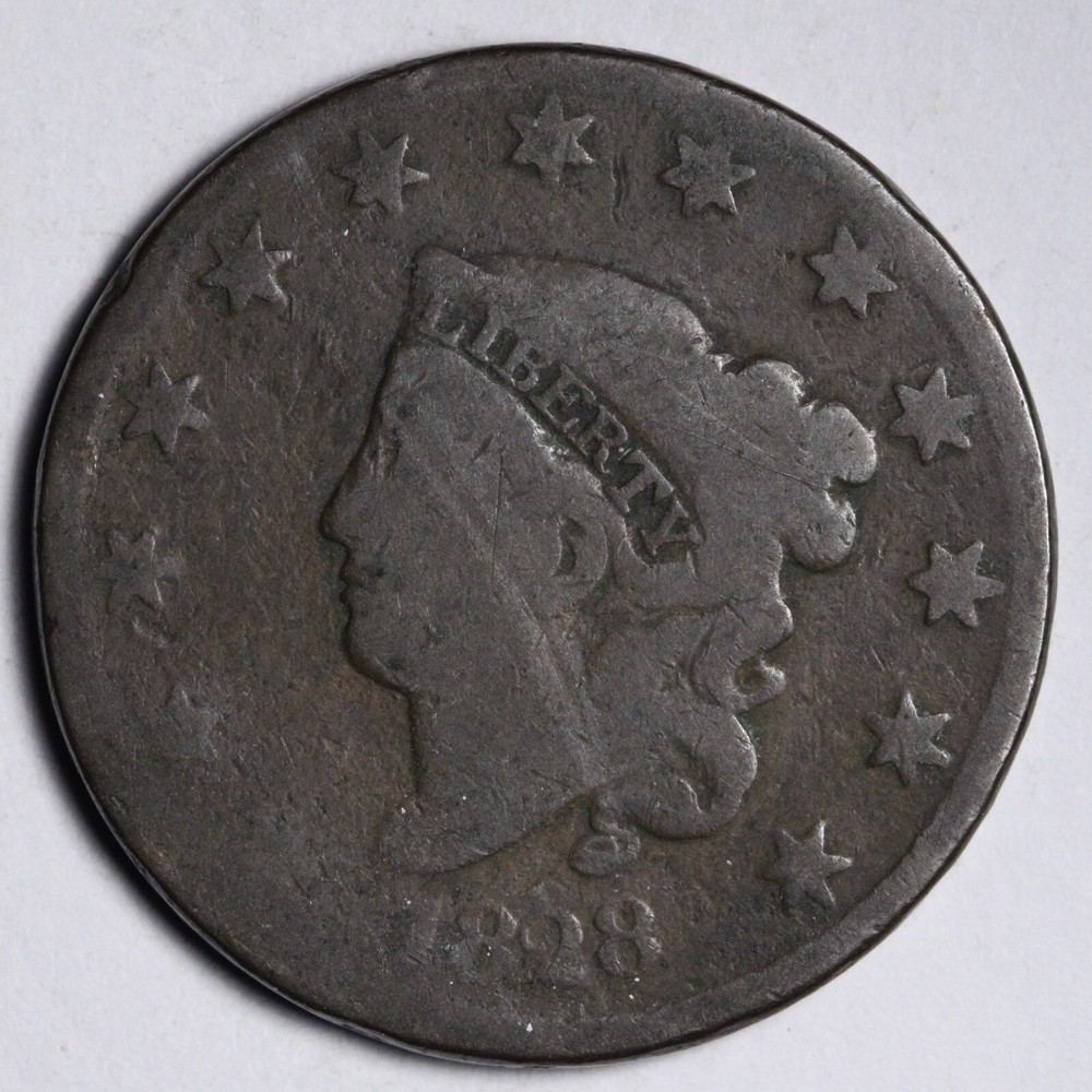 1828 Coronet Head Large Cent CHOICE GOOD E124 T