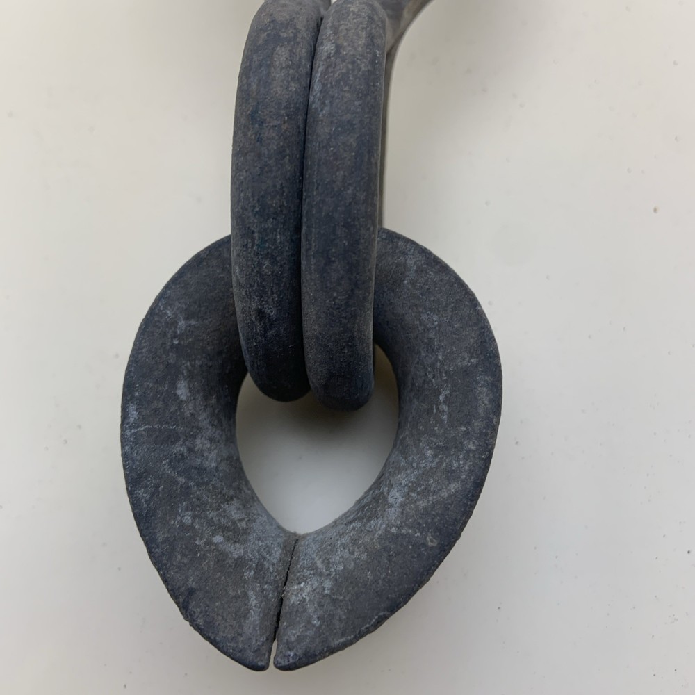 Vintage Industrial Galvanized Steel Interlocking Hook Pulley