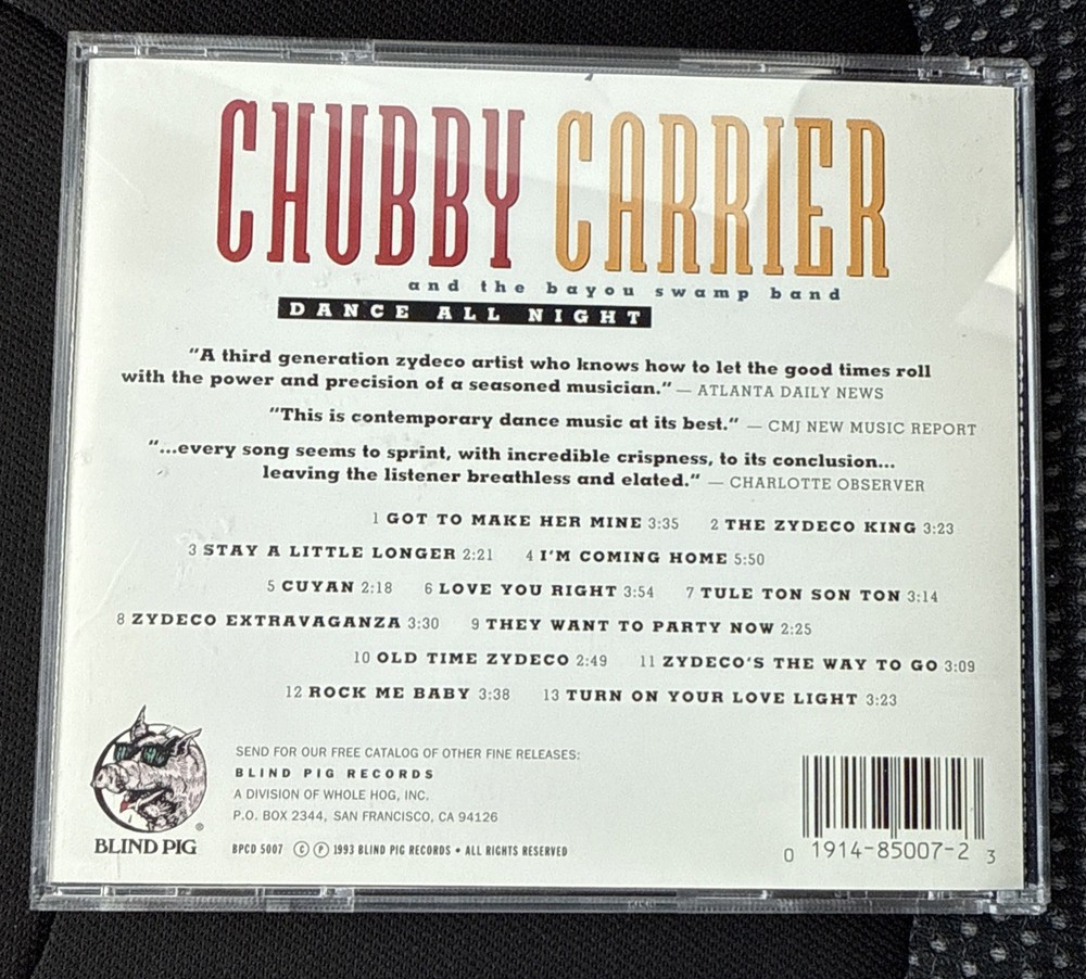 Chubby Carrier - Dance All Night - CD Signed Autographed