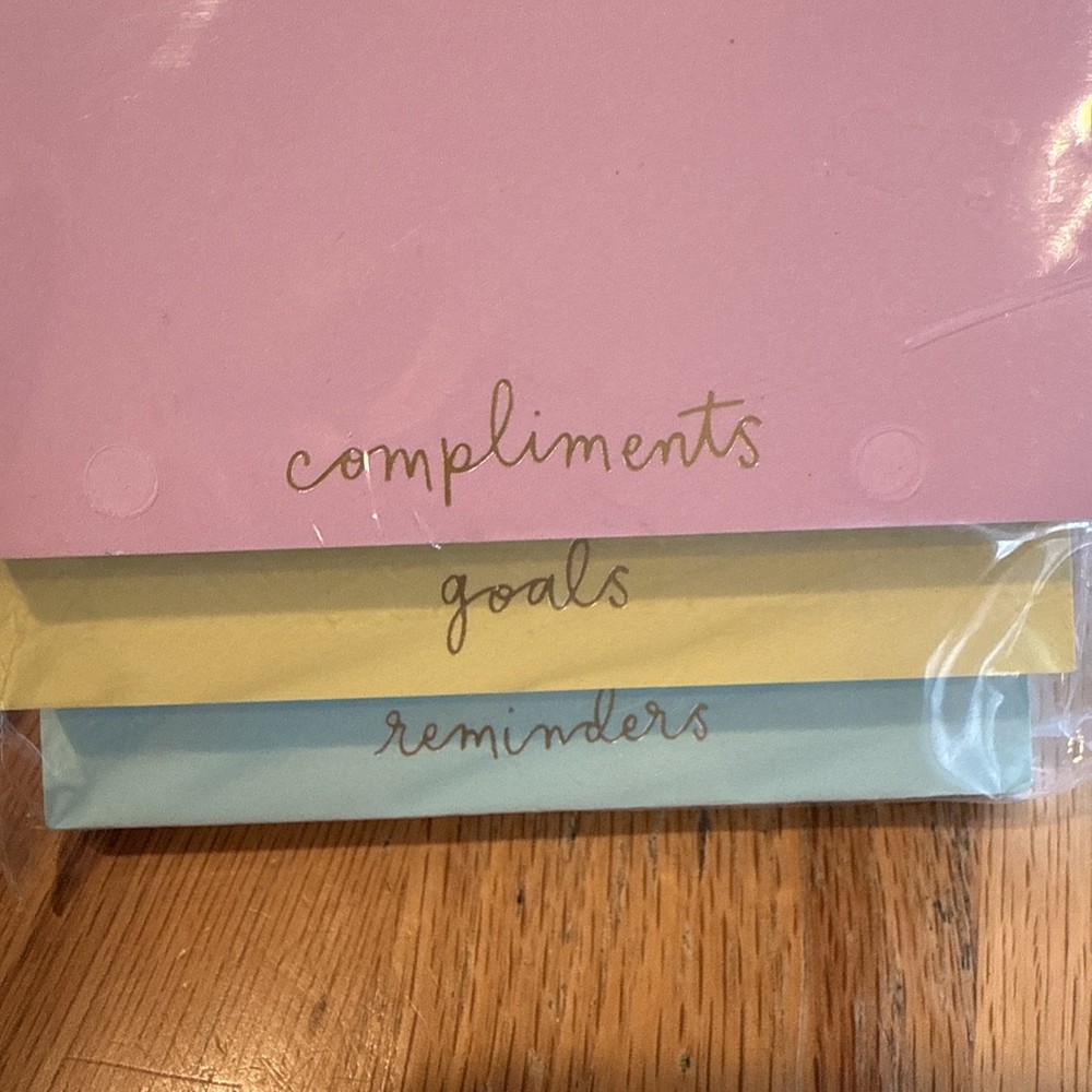 Kate Spade 3 Stacked Notepads for Desk Notes, Compliments, Goals, Reminders