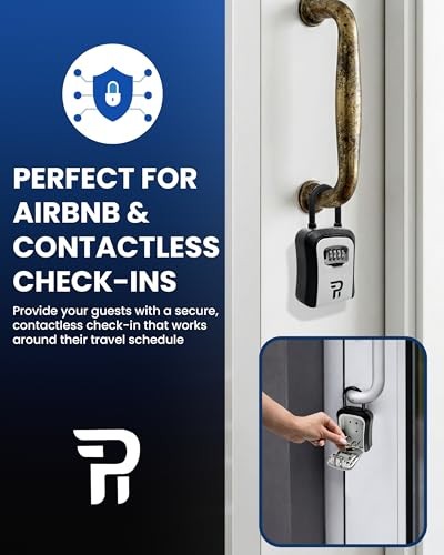 Rudy Run Key Lock Box for Outside – Small Outdoor Lockbox for Keys with Code, 4-