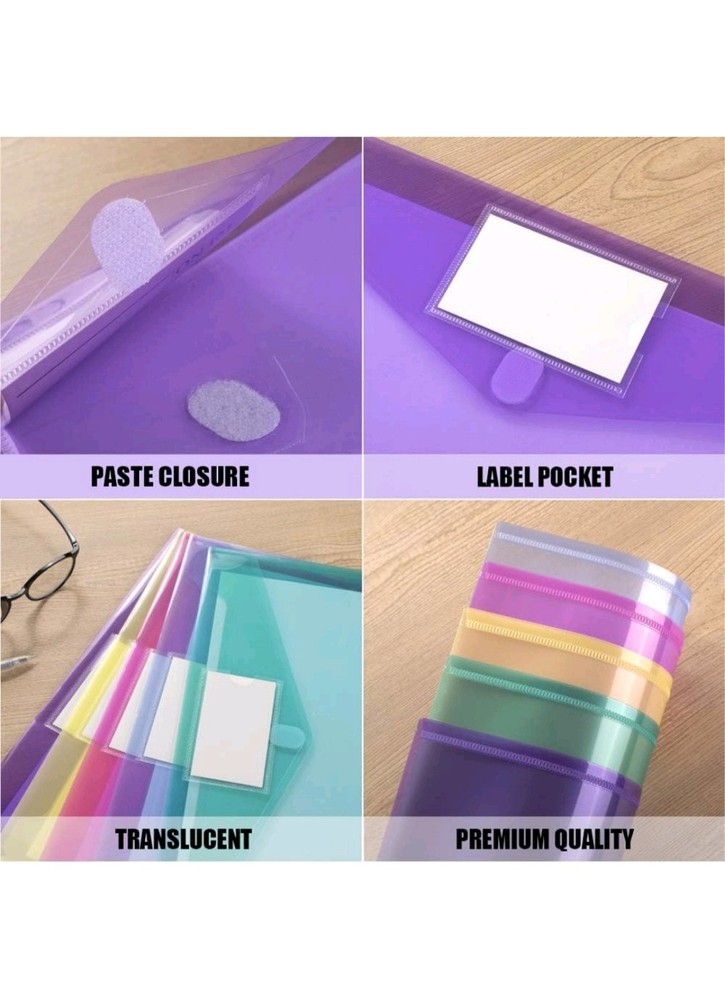70 PCS Plastic File Folders Envelopes for Documents, School Office Reusable
