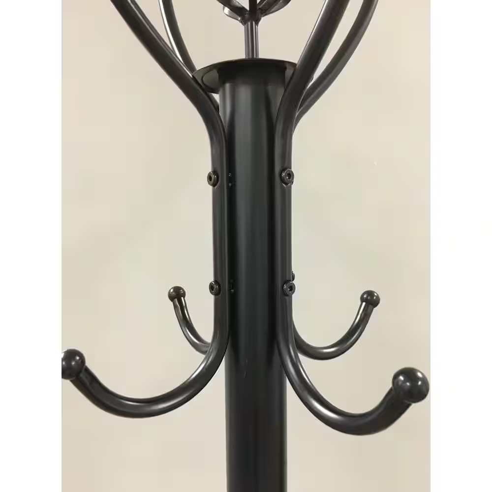 Black 8-Hook Coat Rack
