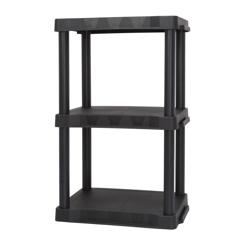 3 Tier Plastic Shelving Unit Ventilated Tool Free Assembly Storage Organizer New
