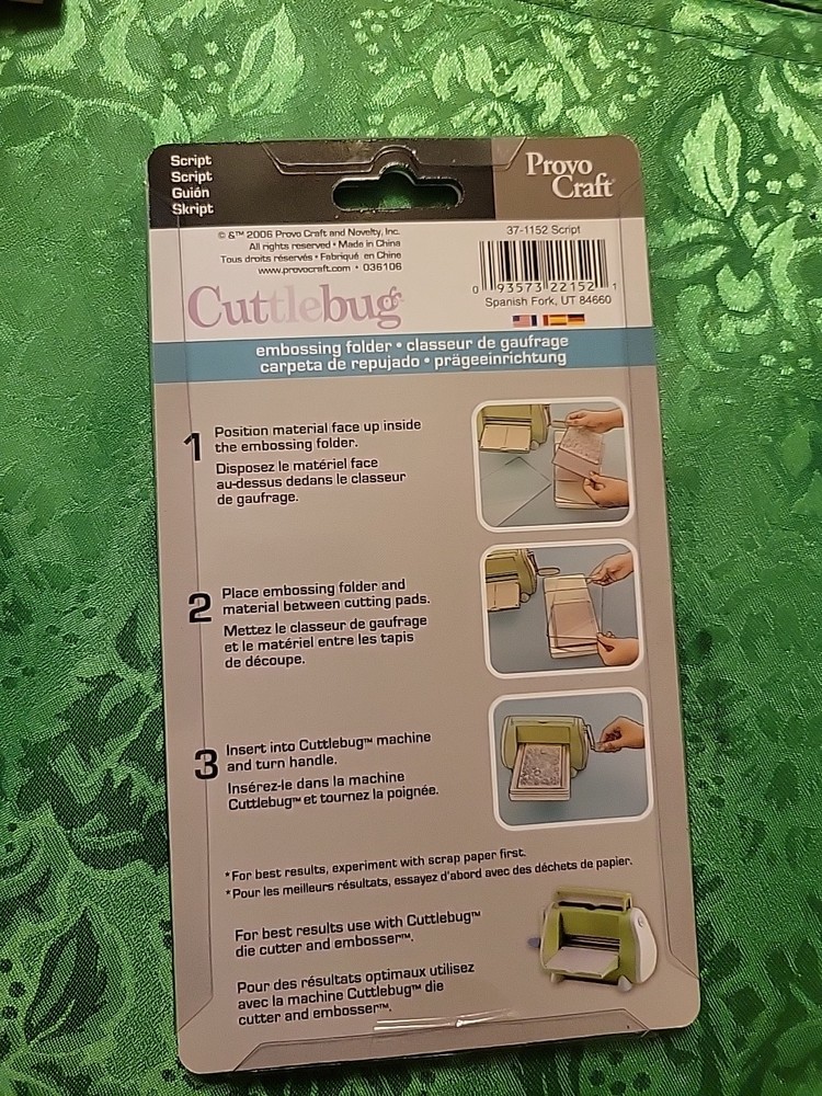 NEW Cuttlebug SCRIPT EMBOSSING FOLDER Handwritten Words Background ~ Provo Craft
