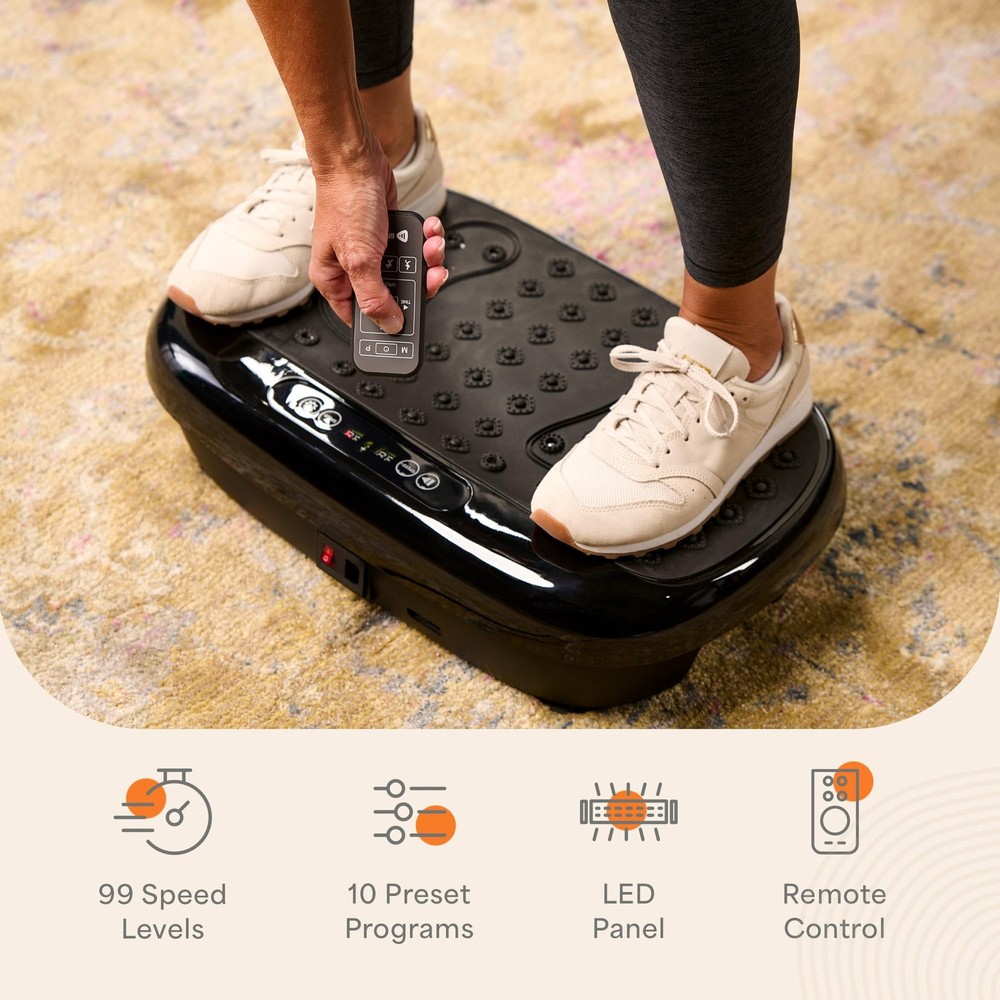 HexaPlate Lite Vibration Plate Exercise Machine with Magnetic Acupoints - Ful...