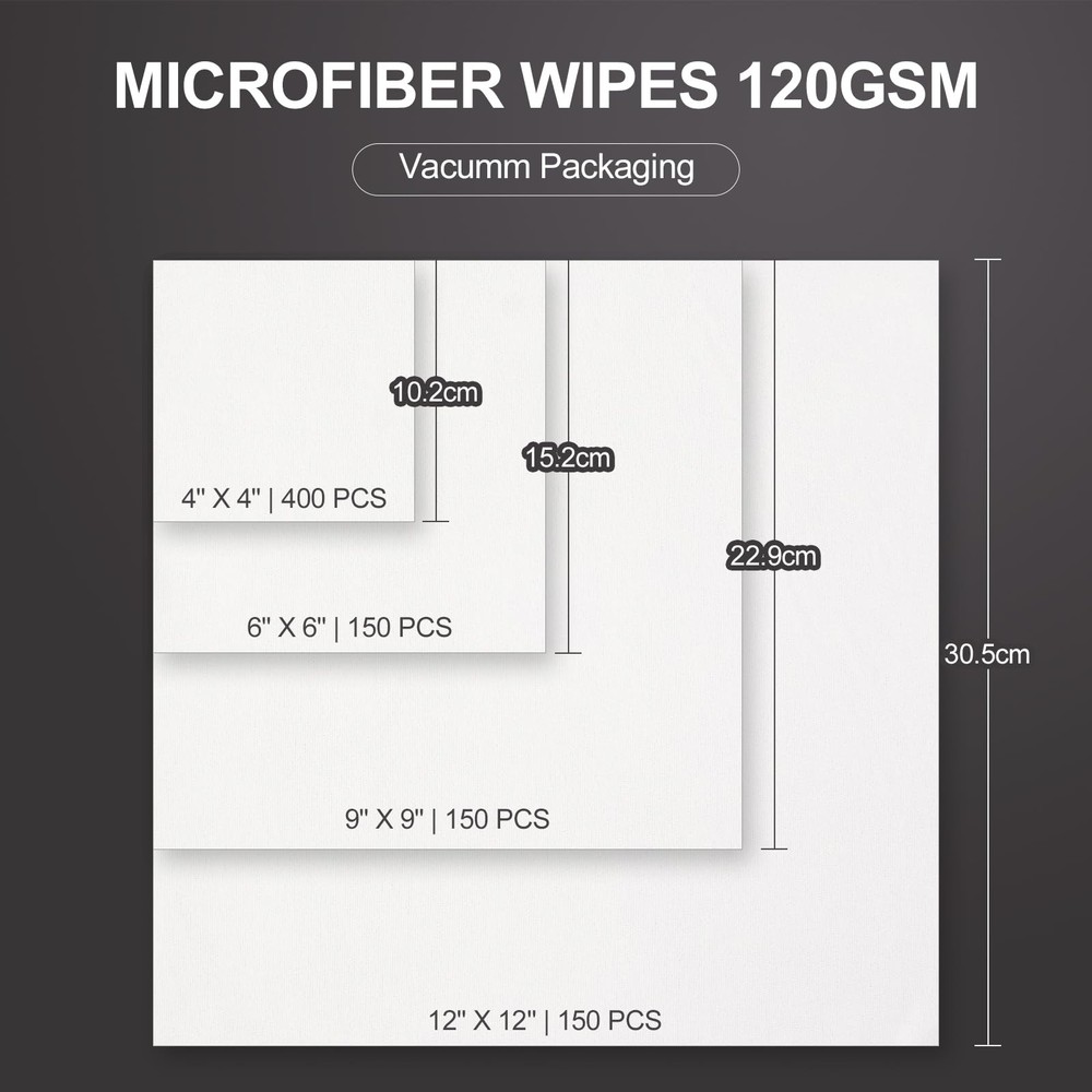 AAwipes Double Knit 100% Polyester Wipers Light Weight Version 6"X6" 150Pcs