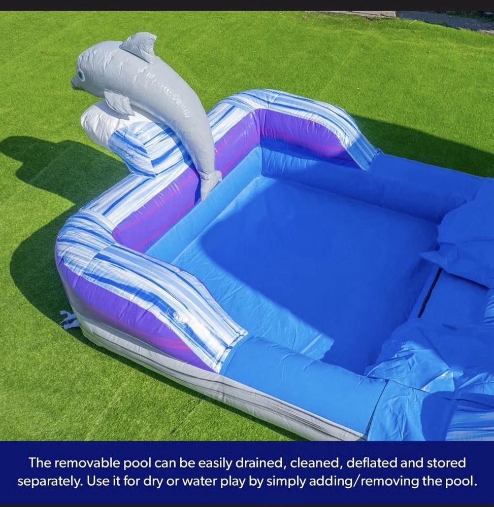 Herokiddo Dolphin 16' Water Slide Pool Attachment Only