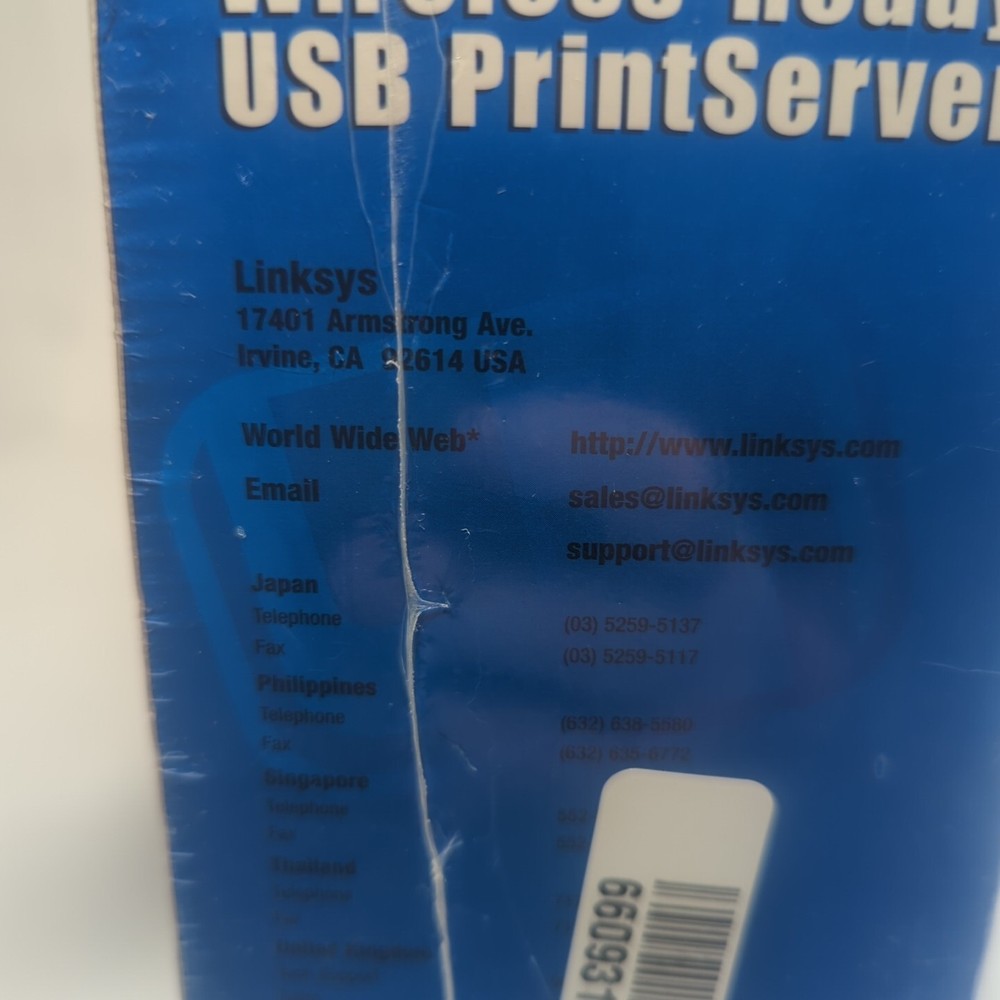 Linksys EtherFast Wireless Ready USB 1 Port PrintServer PPS1UW Sealed