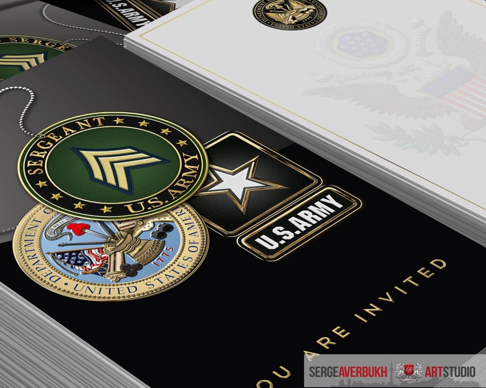 Customizable US Army Sergeant 5x7 Invitation Template DIGITAL DOWNLOAD