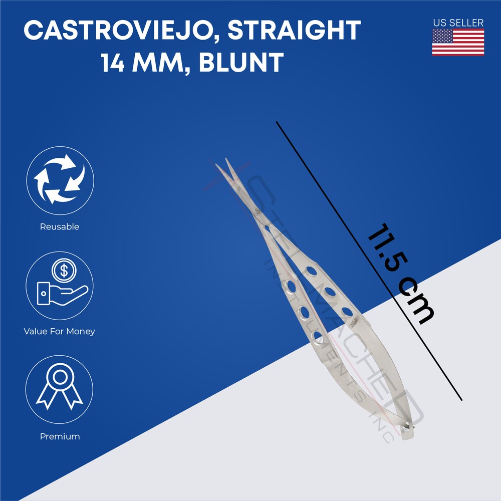 Castroviejo, Shar Straight Sharp & Blunt And Curved Sharp & Blunt, Length 11.5cm