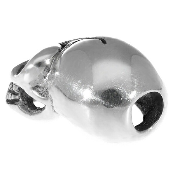 Black Skull Silver Bead (1 pc) - Jewelry Making Part
