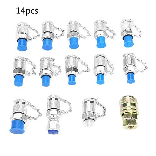 Hydraulic Pressure Test Coupling Kit, 14pcs Testing Coupling Adapter Set for