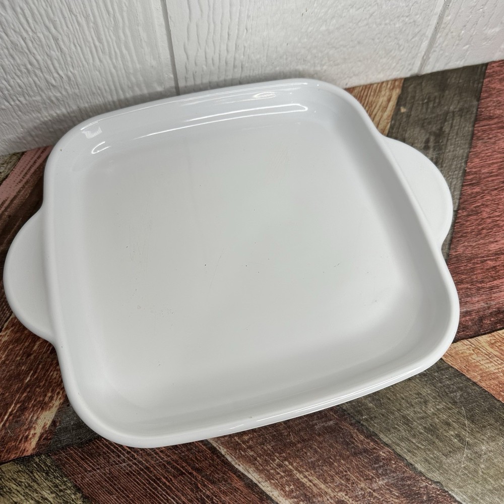 Corning Ware "Microwave Plus" MW-85 Footed Browning Grill 8 1/2" Square WHITE