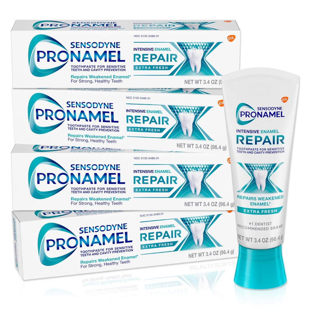 Intensive Enamel Repair Toothpaste for Sensitive Teeth 3.4oz Pack of 4