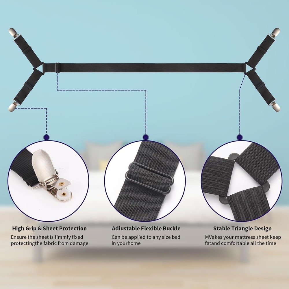Bed Sheet Straps,3 PCS Secure and Holder Straps for Full Size...