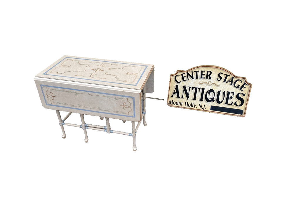 66040 Hand Painted Drop Leaf Coffee / End Table Stand