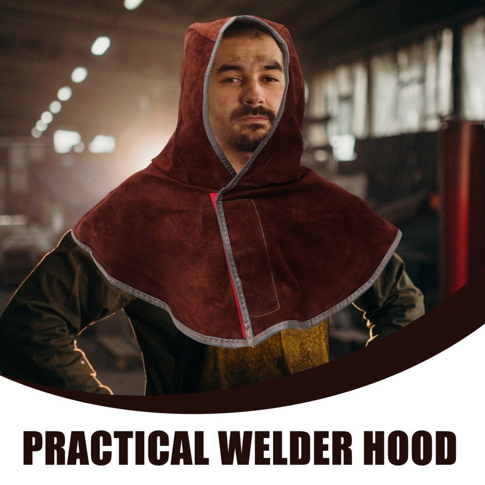 Welding Hood Cowhide Protective Caps With Neck And Shoulder Drape