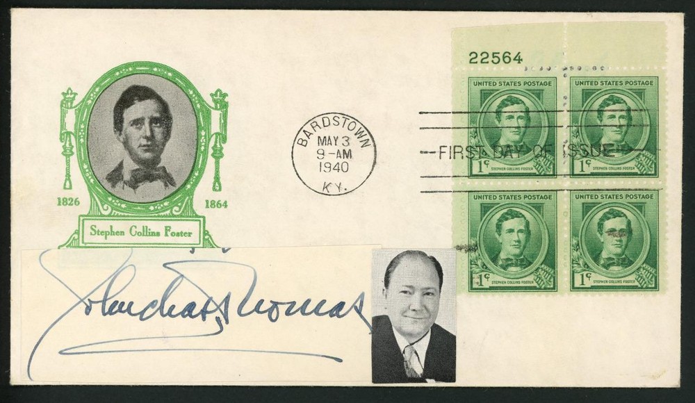 JOHN CHARLES THOMAS autograph cut 1940 first day cover autograph Opera Baritone