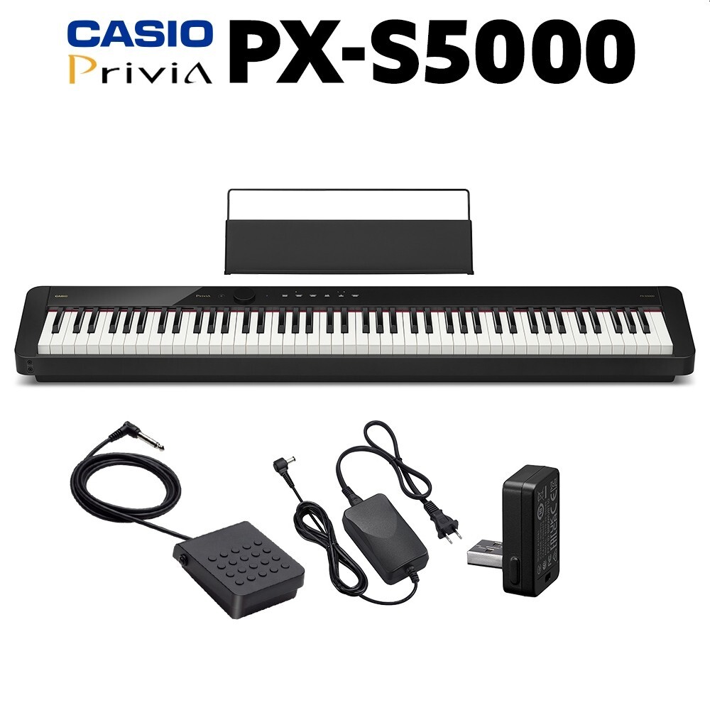 CASIO PRIVIA PX-S5000 88-Note Hammer-Action USB/MIDI Bluetooth Portable Keyboard