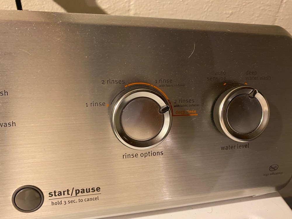 Lightly used white Maytag top load washing machine/ front load dryer