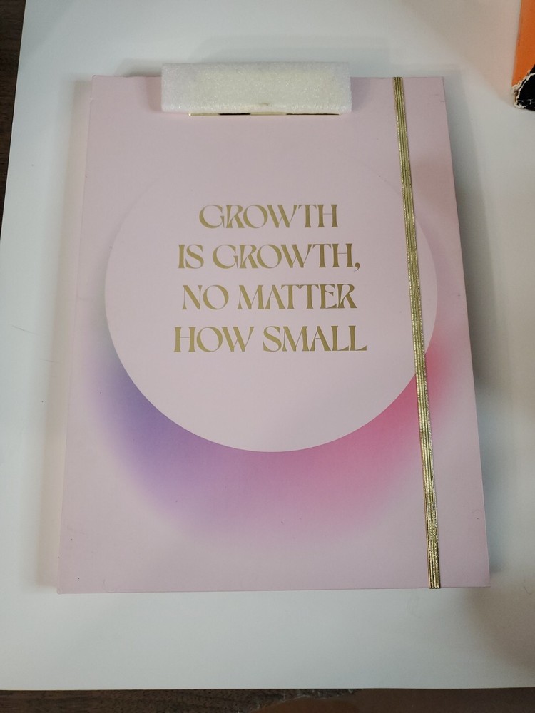 Growth Is Growth Journal Notebook Diary Lined Clipboard Pink Inspirational