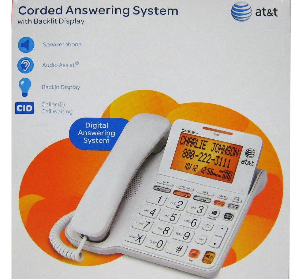 BIG Button Wall Mount Speakerphone Hearing Aid Compatible Phone Answering