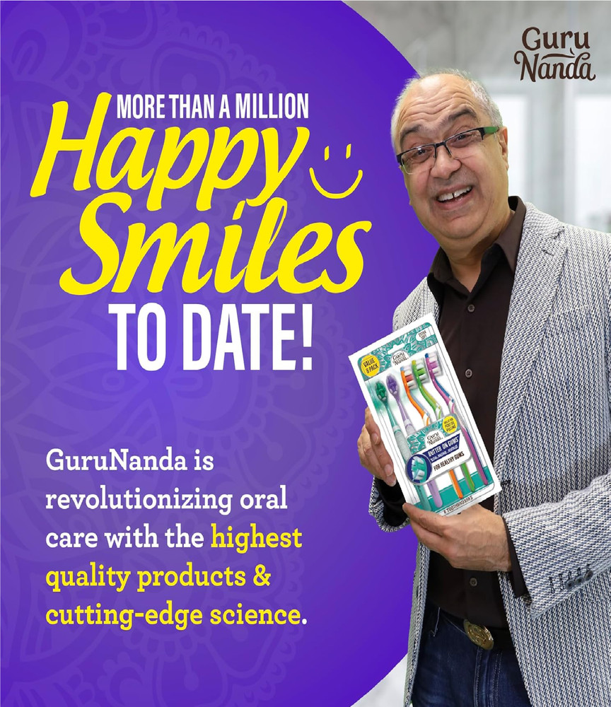 GuruNanda Butter On Gums Toothbrush, ADA Accepted, With 8000+ Ultra Soft Softex