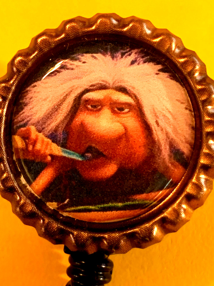 Croods Gran 2 Id badge holder retractable alligator clip