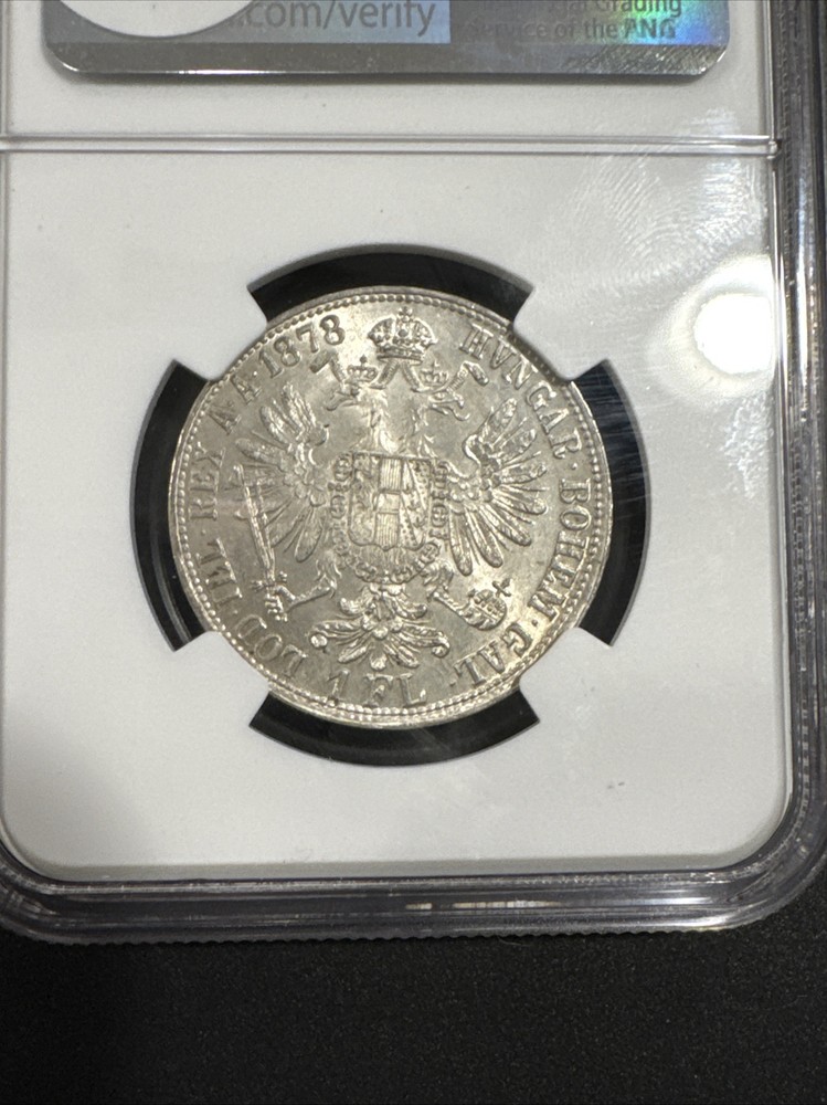 1878 Austria Florin NGC MS 64