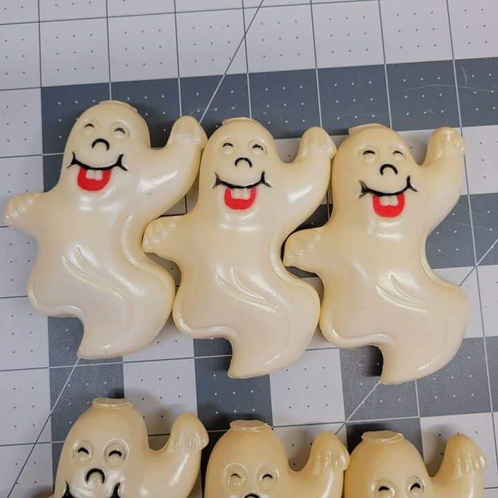 8 Ghost Skeleton Halloween Plastic Blow Mold Mini Light String Covers Vintage