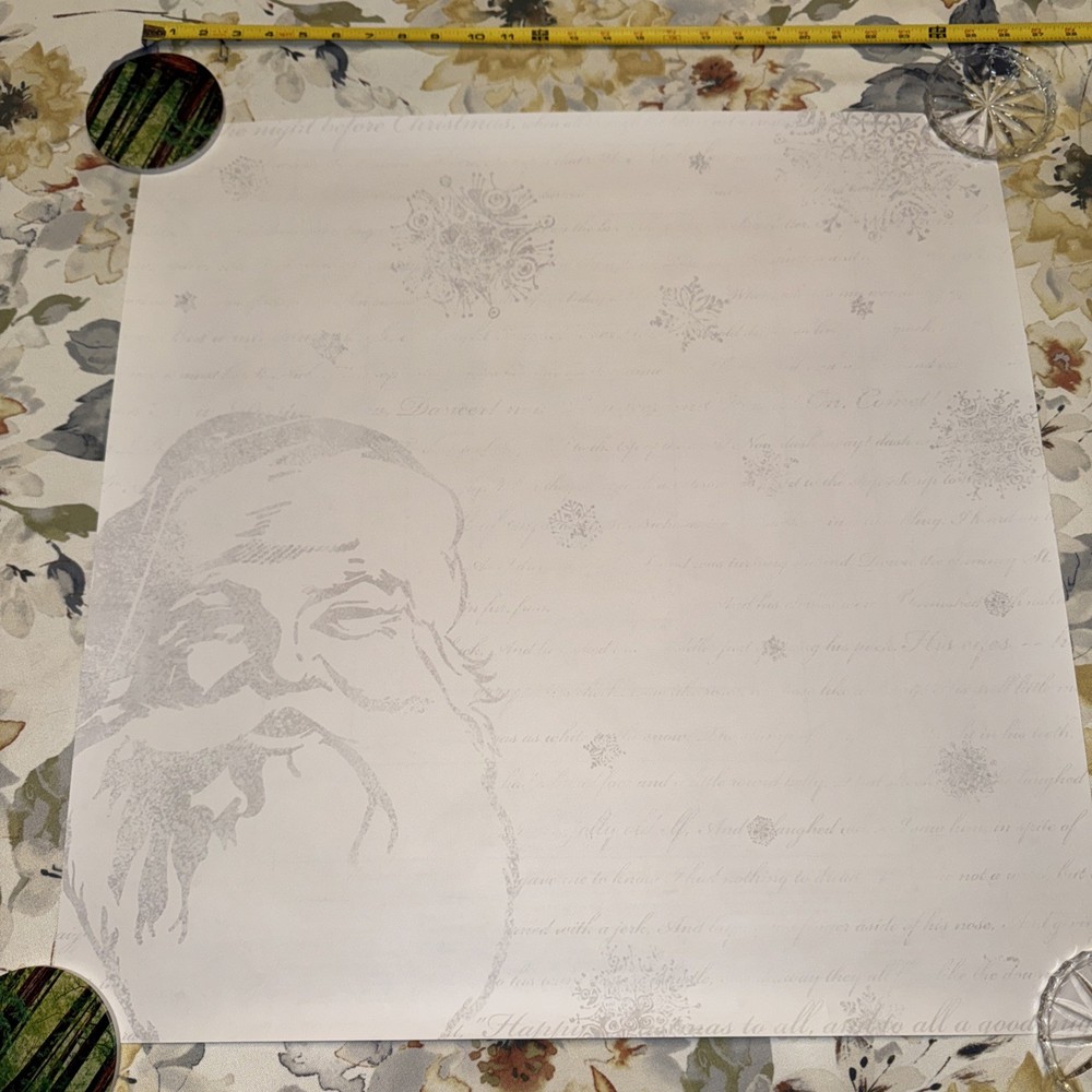 TPC Studio white Santa Decorating Mat Paper 25”x 25”