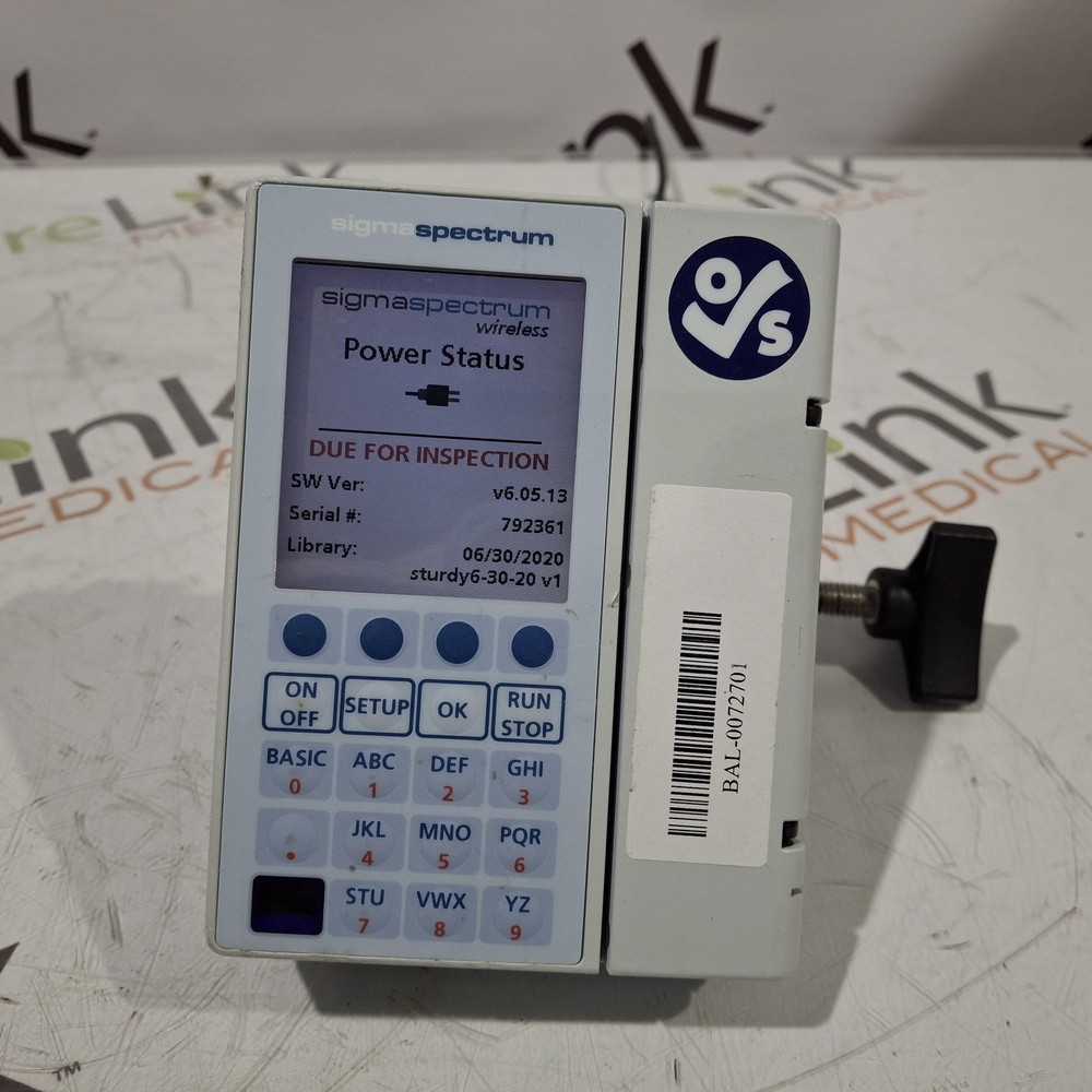 Baxter Sigma Spectrum 6.05.13 without Battery Infusion Pump