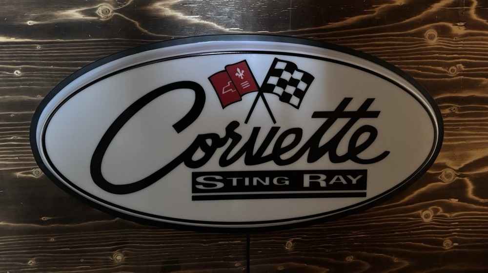 Corvette Sting Ray 32" Backlit LED Oval Sign