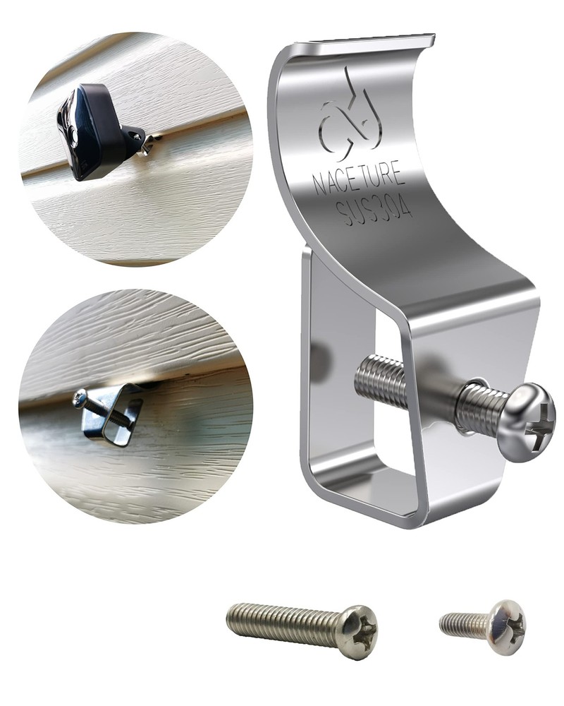 NACETURE Vinyl Siding Hooks - Clips for Hanging Sliver 6 Pack